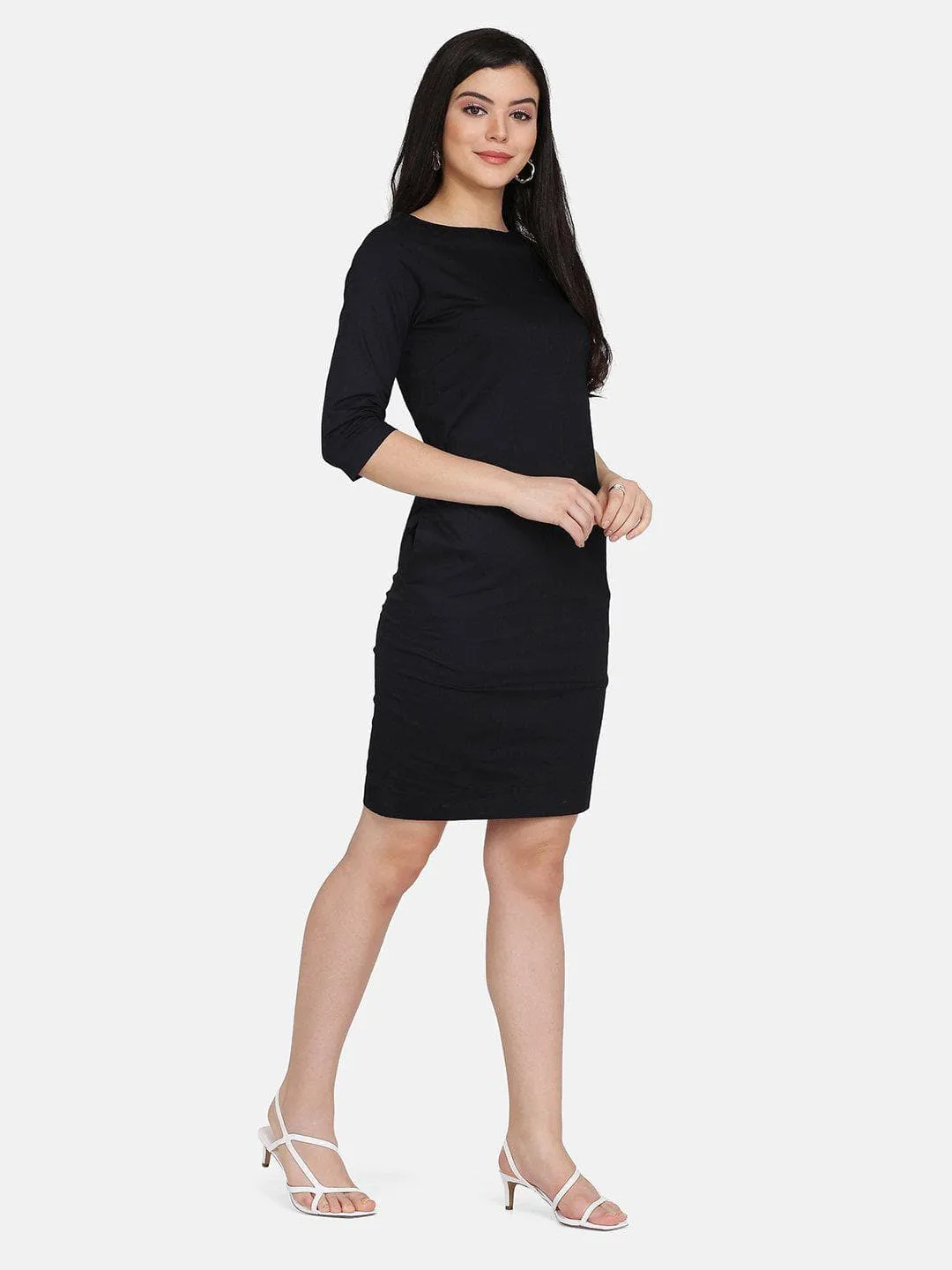 Stretch Sheath Dress - Black