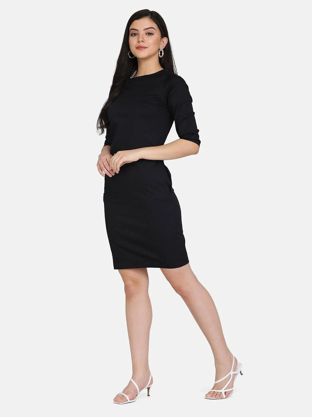 Stretch Sheath Dress - Black