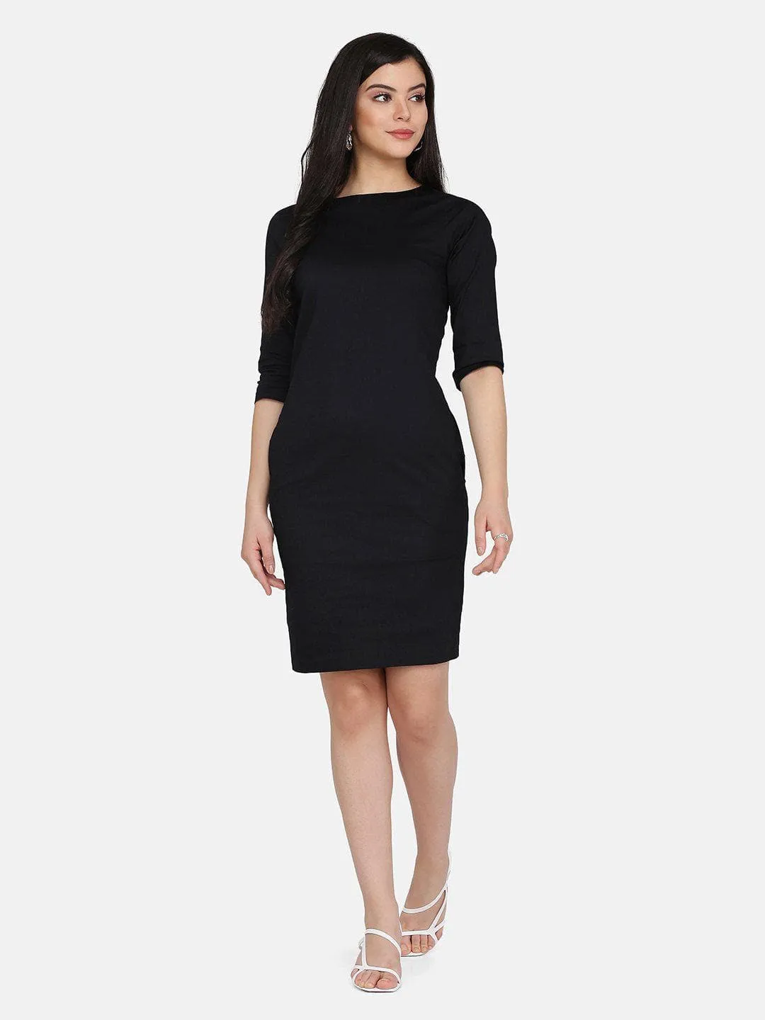 Stretch Sheath Dress - Black