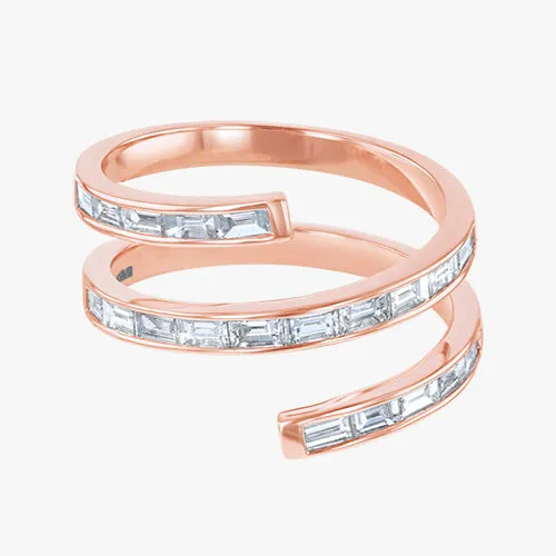 The Baguette Diamond Spiral Ring