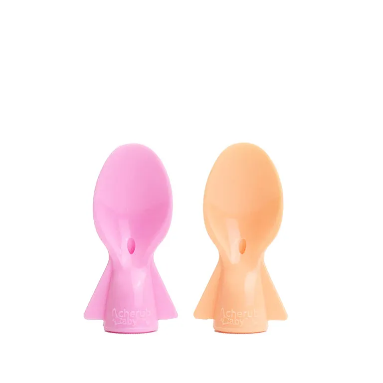 Universal Food Pouch Spoons 2 pack | Pink & Orange